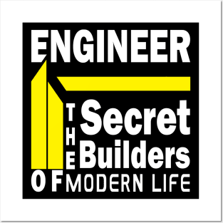 Funny civil engineer stickers Secret builders of modern life Posters and Art